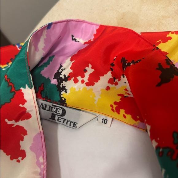 Vintage Alice Long Sleeve Abstract Blouse. Women’s Sz-10P. Colorful EUC - Picture 4 of 10